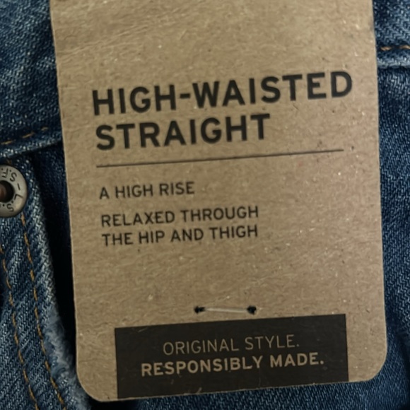 NWT New Levi's High Waisted Straight Jeans New Medium wash zip fly high … - Picture 2 of 4